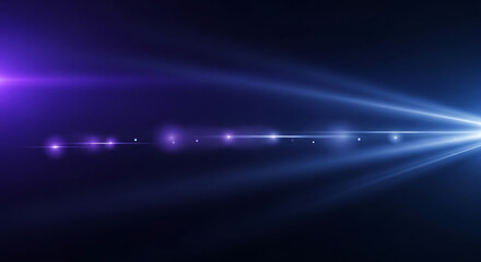 Abstract Blue and Purple Light Flare Effect Isolated on Black Background
