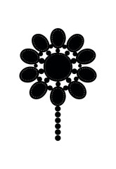Obraz premium Beads arranged flower pattern no face black silhouette with tiny shape and line detail flat jewelry making vector
