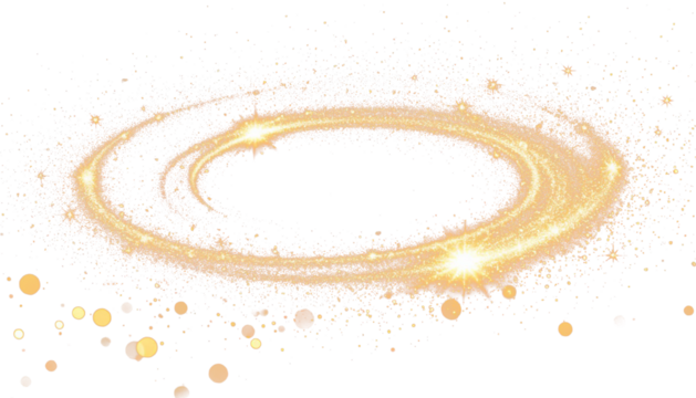 Golden whirlwind with sparkles and glitter transparent PNG
