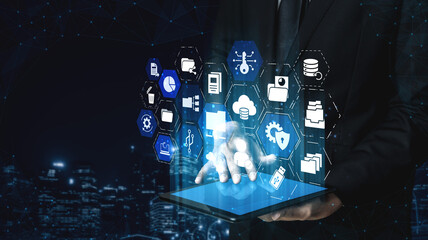 Concept of managing online folders with digital file organization, cloud storage, and secure sharing. Online folders improve workflow, online folders ensure access control. Entice