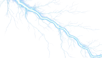 Vivid blue lightning bolt transparent background PNG clipart