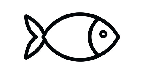 Flat vector illustration of fish symbol outline with curved lines rounded shape clean vector style