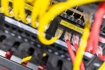 Close-Up of Network Cables and Switches