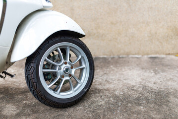 Vintage Scooter Wheel Close-up Detail