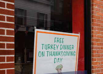 Community members invited to enjoy free turkey dinner on Thanksgiving Day at local restaurant offering festive meal