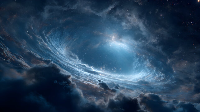 Majestic cosmic vortex swirling in deep space wonders - Powered by Adobe