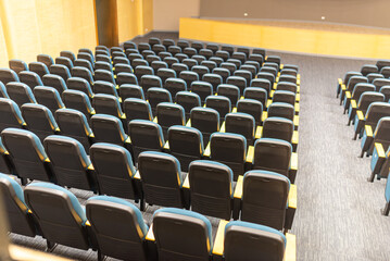 Fototapeta premium Empty Conference Hall with Black Chairs