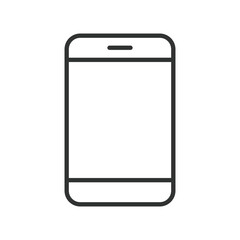 Blank smartphone icon in line design. blank smartphone, empty screen, mobile device, simple phone, clean interface, basic smartphone, digital device, empty display on white background vector. Blank