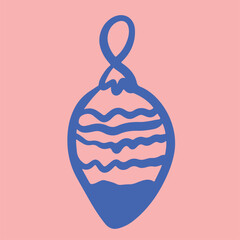 Christmas Ornament Line Art Sketch, Minimal Hand Drawn Holiday Decoration, New Year Bauble Illustration	
