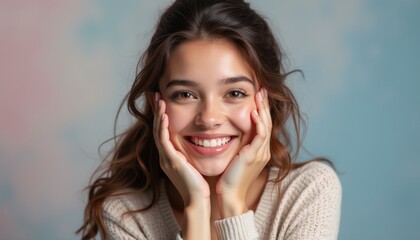 Joyful young woman with a radiant smile
