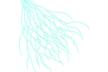 Dynamic turquoise light trails dance downwards, creating a sense of futuristic energy and flow, perfect for tech designs and abstract presentations