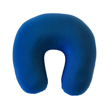 A soft blue neck pillow, support and comfort for travelers or anyone seeking relaxation. I