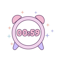 Cute pastel countdown clock icon for flash deals, urgent offers, and ecommerce promotions.