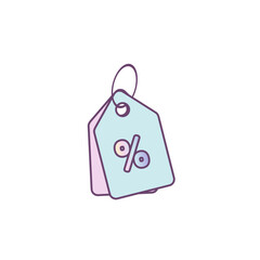 Pastel-colored discount tag with percentage sign, ideal for promo labels, sale banners, ecommerce offers, and seasonal campaign designs with soft kawaii vibes.