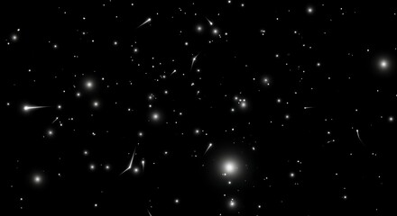 Starfield with Shooting Stars and Glittering Lights