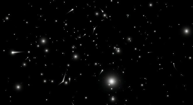 Starfield with Shooting Stars and Glittering Lights