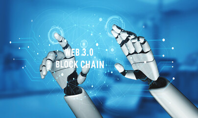 The role of AI on the Web 3.0 blockchain technology network. A concept of a decentralized web using...
