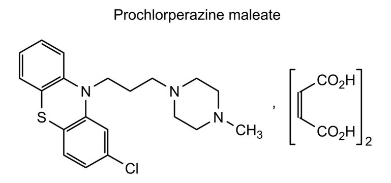 Prochlorperazine maleate, chemical structure of prochlorperazine maleate, drug substance