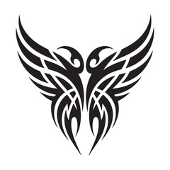 Obraz premium Pair of Tribal Wings Design Keywords: tribal, wings, pair, design, black, white, isolated