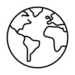 Earth globe outline icon