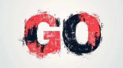 Dynamic and bold 'GO' sign representing motivation and action, ideal for inspiring visuals and projects.
