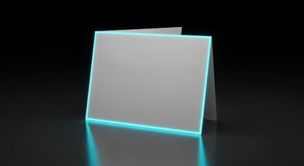 Glowing Edge Card Mockup for Invitations or Announcements on Dark Background