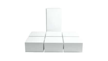 Abstract white rectangular structure on a black background. Simple, geometric, and minimalist