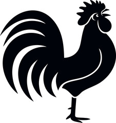 Crowing rooster logo. Morning. Isolated rooster on white background