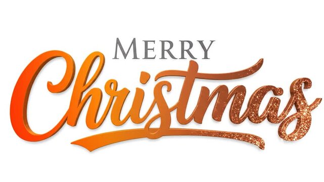 Merry christmas text effect isolated on white background for holiday season