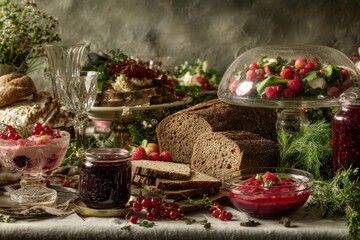 Festive Latvian Table Setting for Independence Day