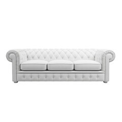 Fototapeta premium White chesterfield sofa isolated on transparent background