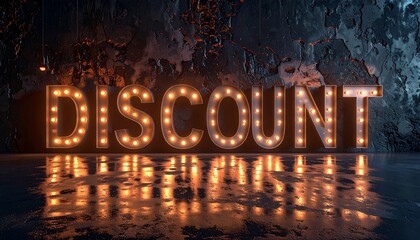 Large bold metallic letters spelling 'SALE' on a glossy black textured background, dramatic shadows enhancing contrast