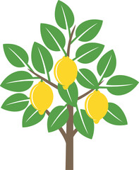 Lemon tree logo. Isolated lemon tree on white background