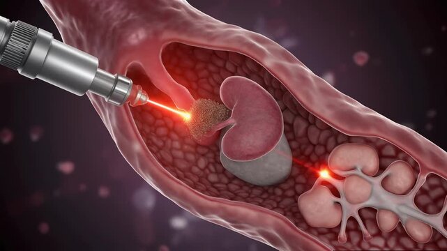 3D Visualization of Ureteroscopy with Laser Lithotripsy in the Kidney