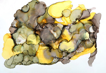 spotted art background in yellow-green shades