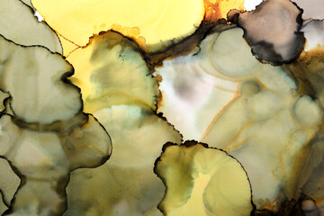 spotted art background in yellow-green shades