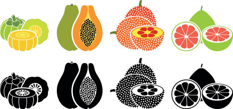 Fruit logo. Isolated fruit on white background