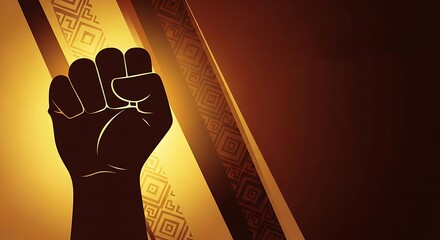 Empowerment fist illustration for Black History Month, Juneteenth, equality, and social justice movements with a modern, graphic design for impactful visuals