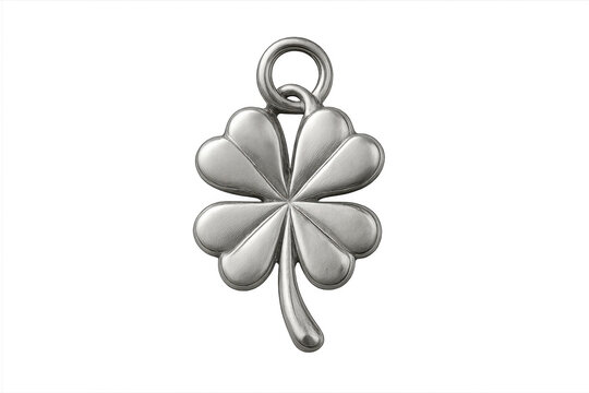 Silver four-leaf clover pendant bringing good luck charm - Powered by Adobe