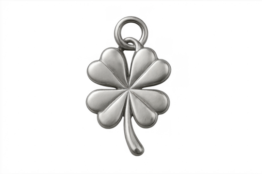 Silver four-leaf clover pendant bringing good luck charm
