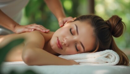 Obraz premium Relaxing massage therapy for rejuvenation
