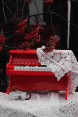 red rose on the bench