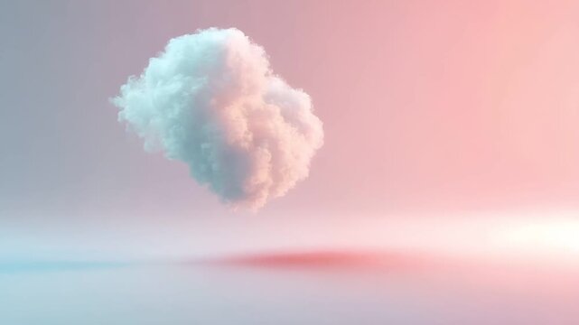 A digital artwork of a heartshaped cloud floating in the sky. The cloud is white and fluffy, with a soft, ethereal quality. The background is a gradient of soft pastel colors.