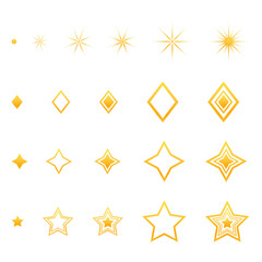 Decorative gold design elements set. Vector illustration, isolated on white.