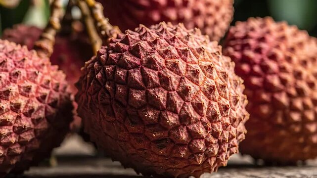 CloseUp of Fresh Lychee Fruits A Tropical Delight.