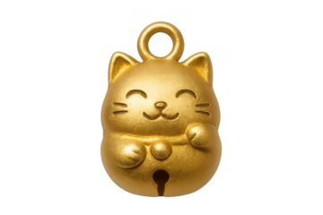 Golden maneki-neko charm bringing good luck and fortune