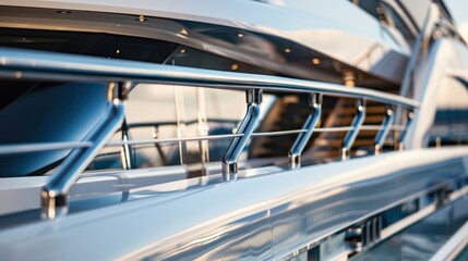 Close-up of a shiny chrome car grille with horizontal bars and reflections, representing automotive design and vehicle details.