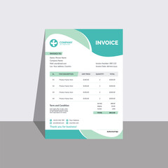 Creative business invoice template in A4 size. Invoice minimal design template. Business invoice form template design