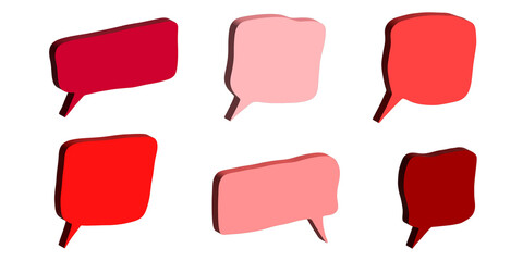 3d speech bubble Blank empty message box Textbox frame for banners, price tags, stickers, design