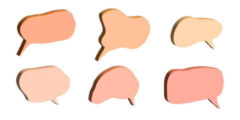 3d speech bubble Blank empty message box Textbox frame for banners, price tags, stickers, design